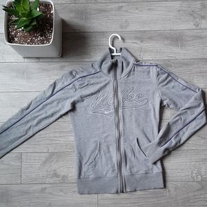 Vintage Nike Grey Cotton Zip Up Sweater